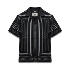 Reigning Champ Linen Arena Relaxed Camp Shirt Black White
