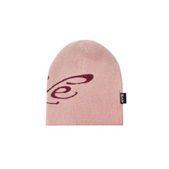 4YE Signature Ribbed Beanie - Pink/Maroon