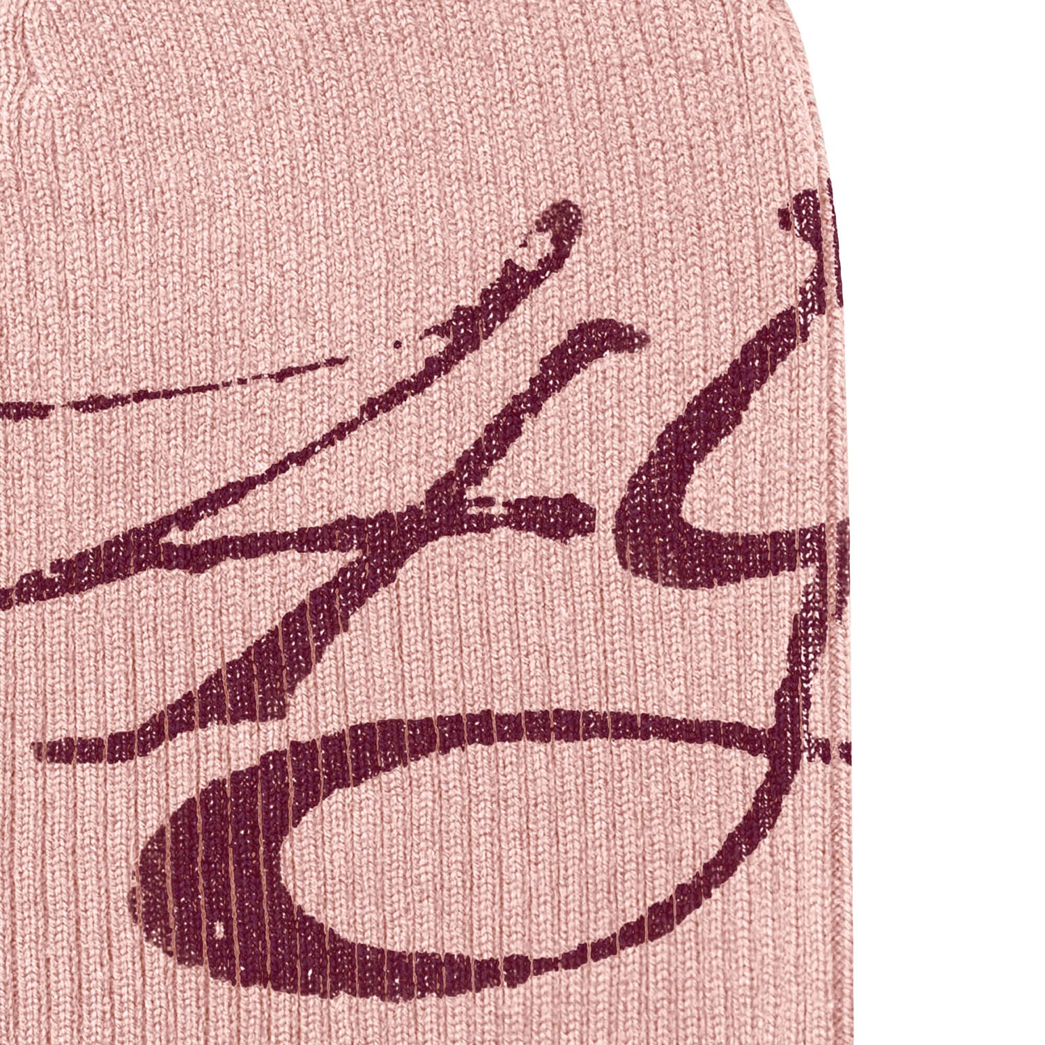 4YE Signature Ribbed Beanie - Pink/Maroon