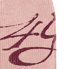 4YE Signature Ribbed Beanie - Pink/Maroon