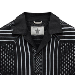 Reigning Champ Linen Arena Relaxed Camp Shirt Black White