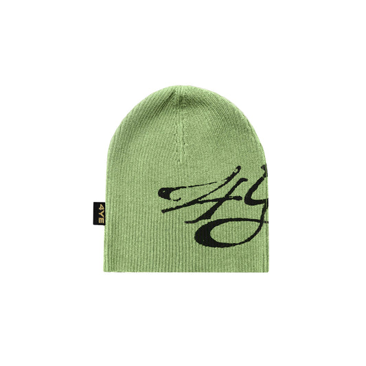 4YE Signature Ribbed Beanie - Green/Black