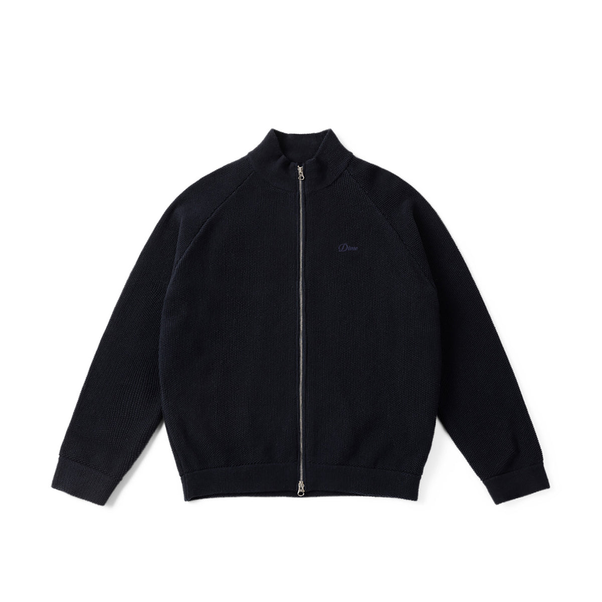 Dime Knitted Pique Zip Sweater Dark Navy