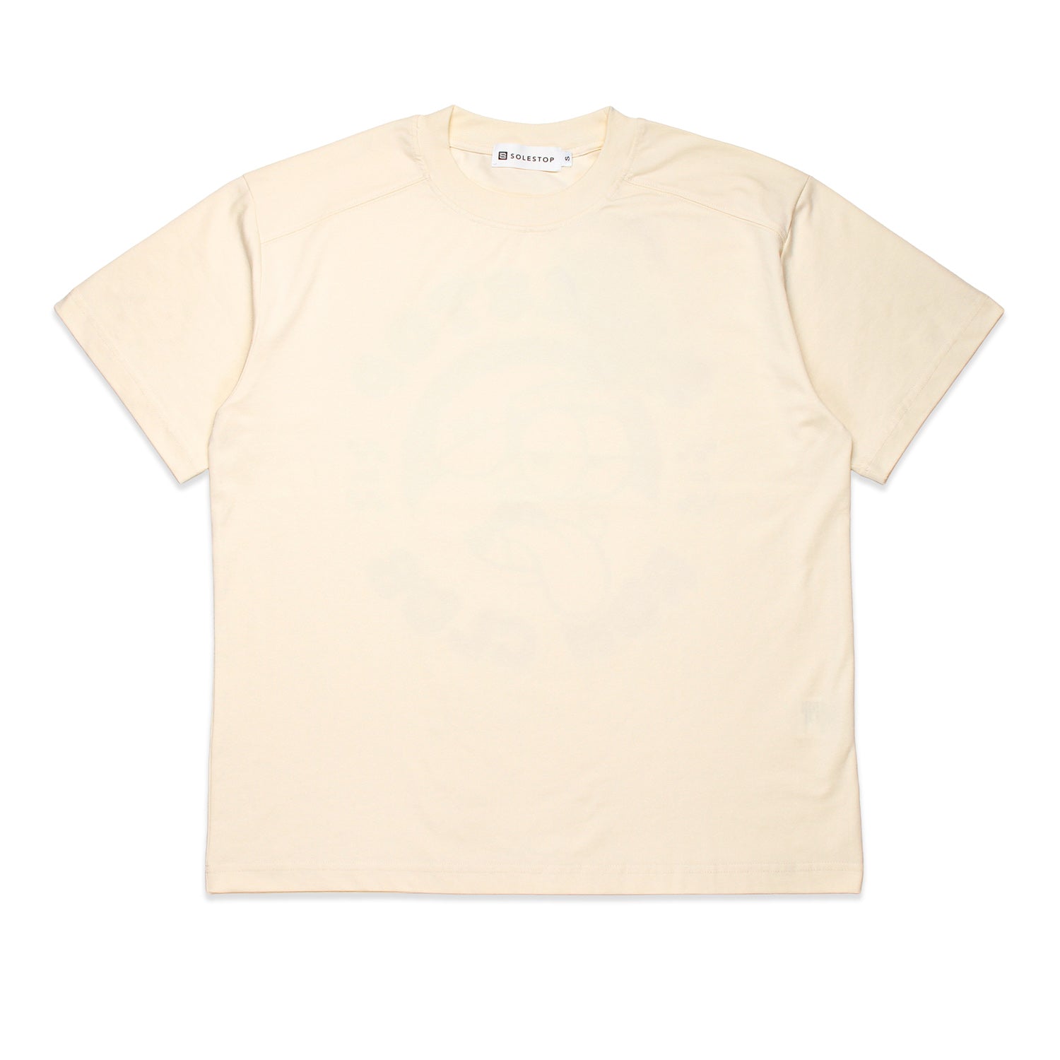 Solestop Run Club Mascot Loose Fit Boxy Cropped T-Shirt Apricot