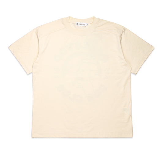 Solestop Run Club Mascot Loose Fit Boxy Cropped T-Shirt Apricot
