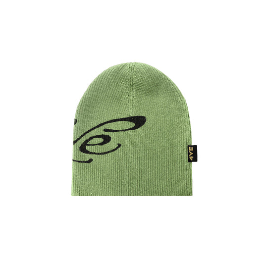 4YE Signature Ribbed Beanie - Green/Black