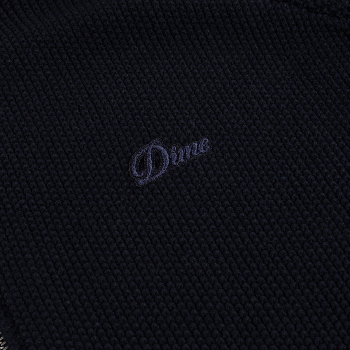 Dime Knitted Pique Zip Sweater Dark Navy