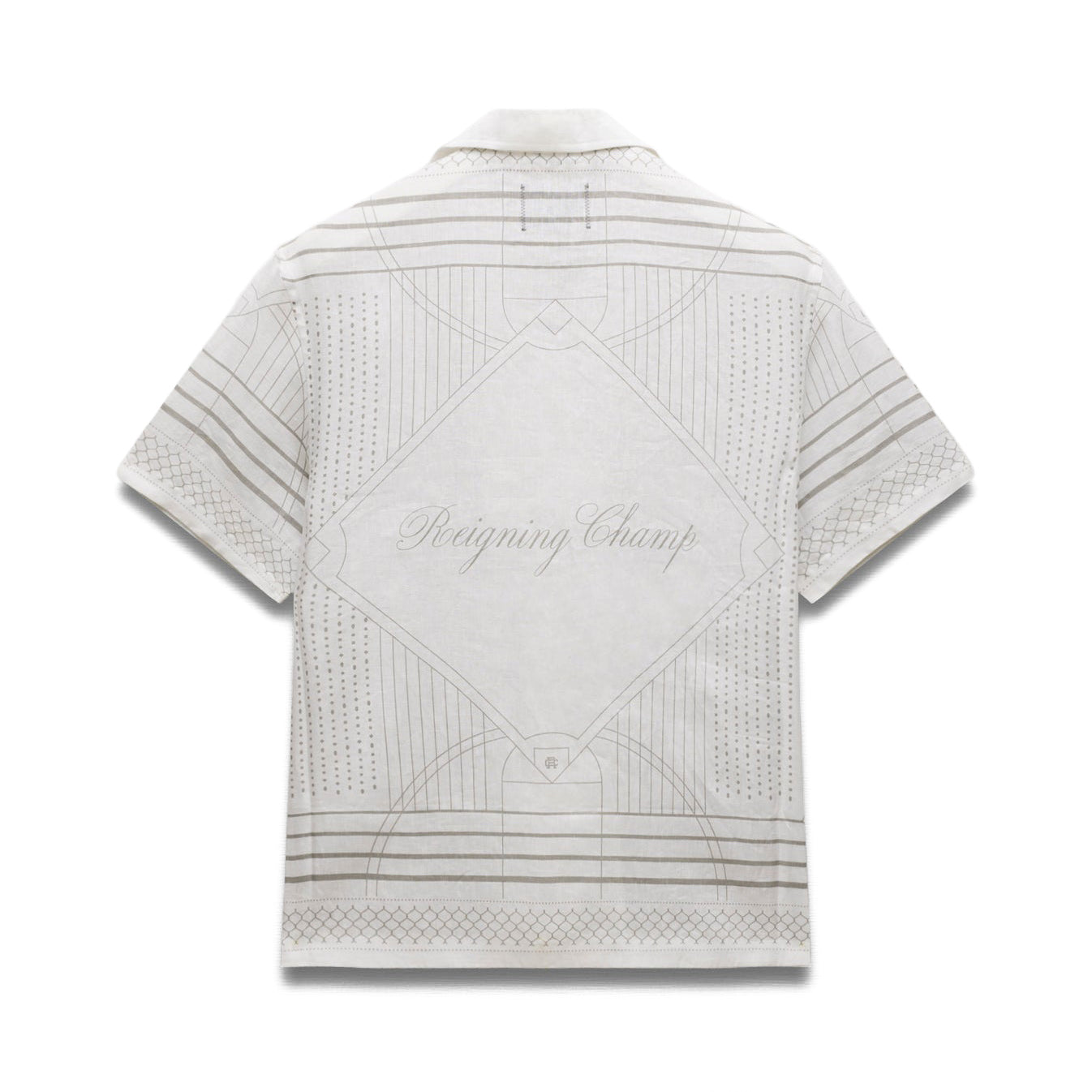 Reigning Champ Linen Arena Relaxed Camp Shirt White Concrete Secondary image