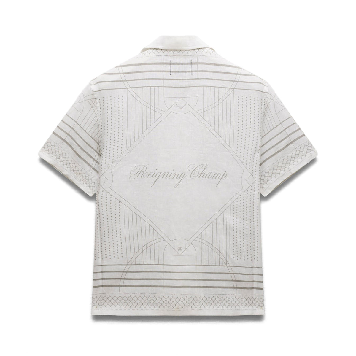 Reigning Champ Linen Arena Relaxed Camp Shirt White Concrete