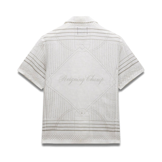Reigning Champ Linen Arena Relaxed Camp Shirt White Concrete