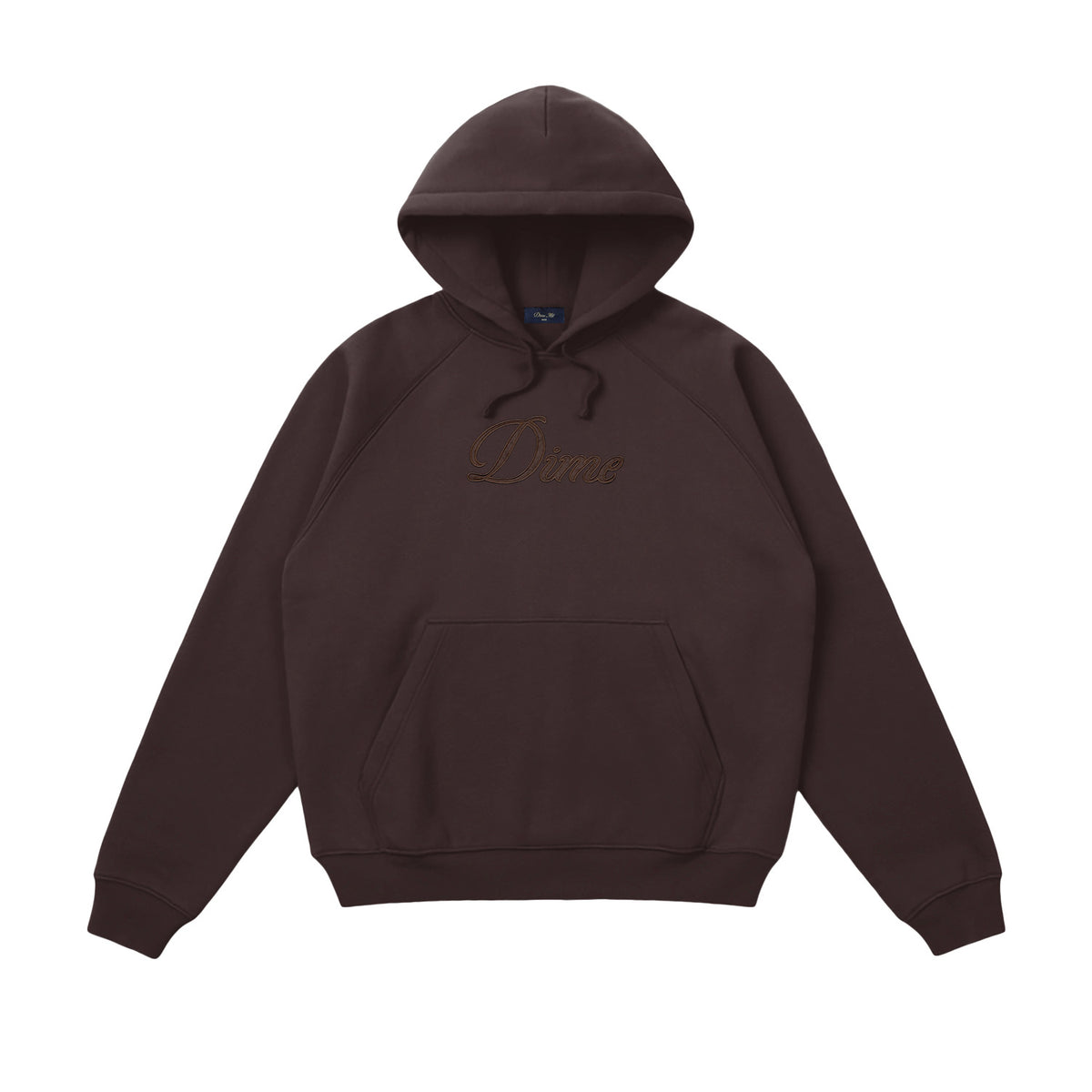 Dime Cursive Hoodie Dark Brown