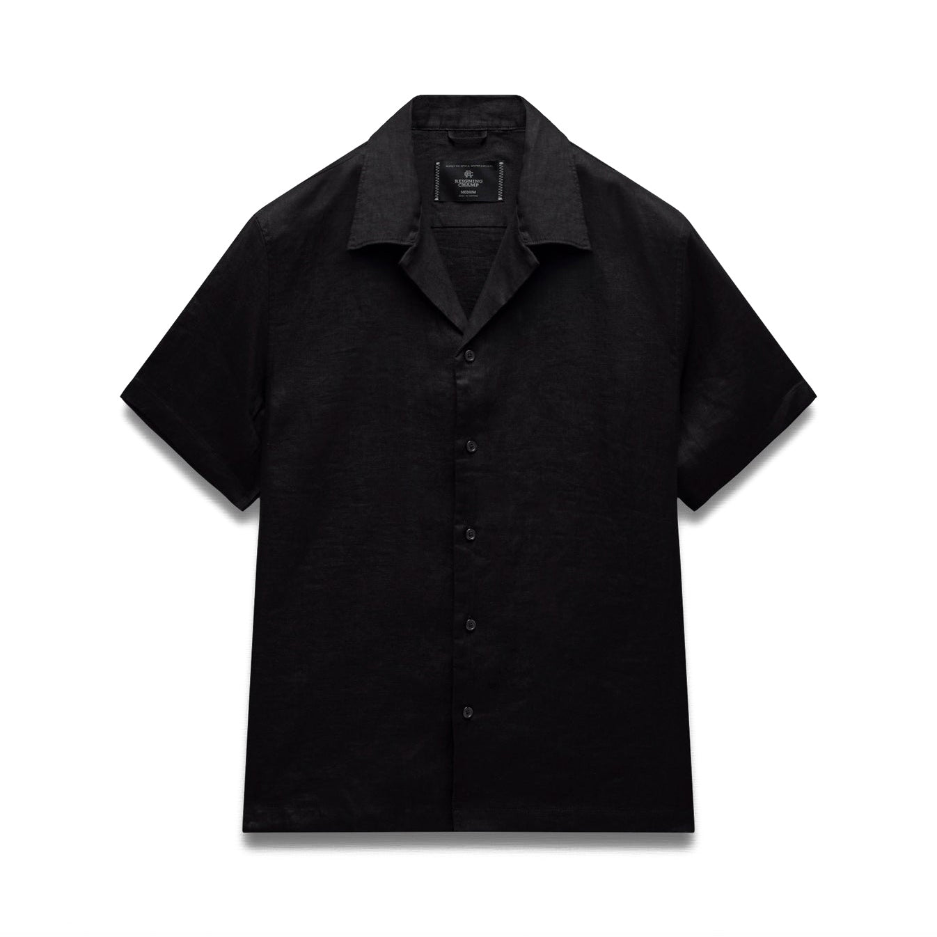 Reigning Champ Linen Retreat Standard Camp Shirt Black Main image