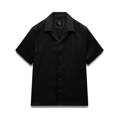 Reigning Champ Linen Retreat Standard Camp Shirt Black