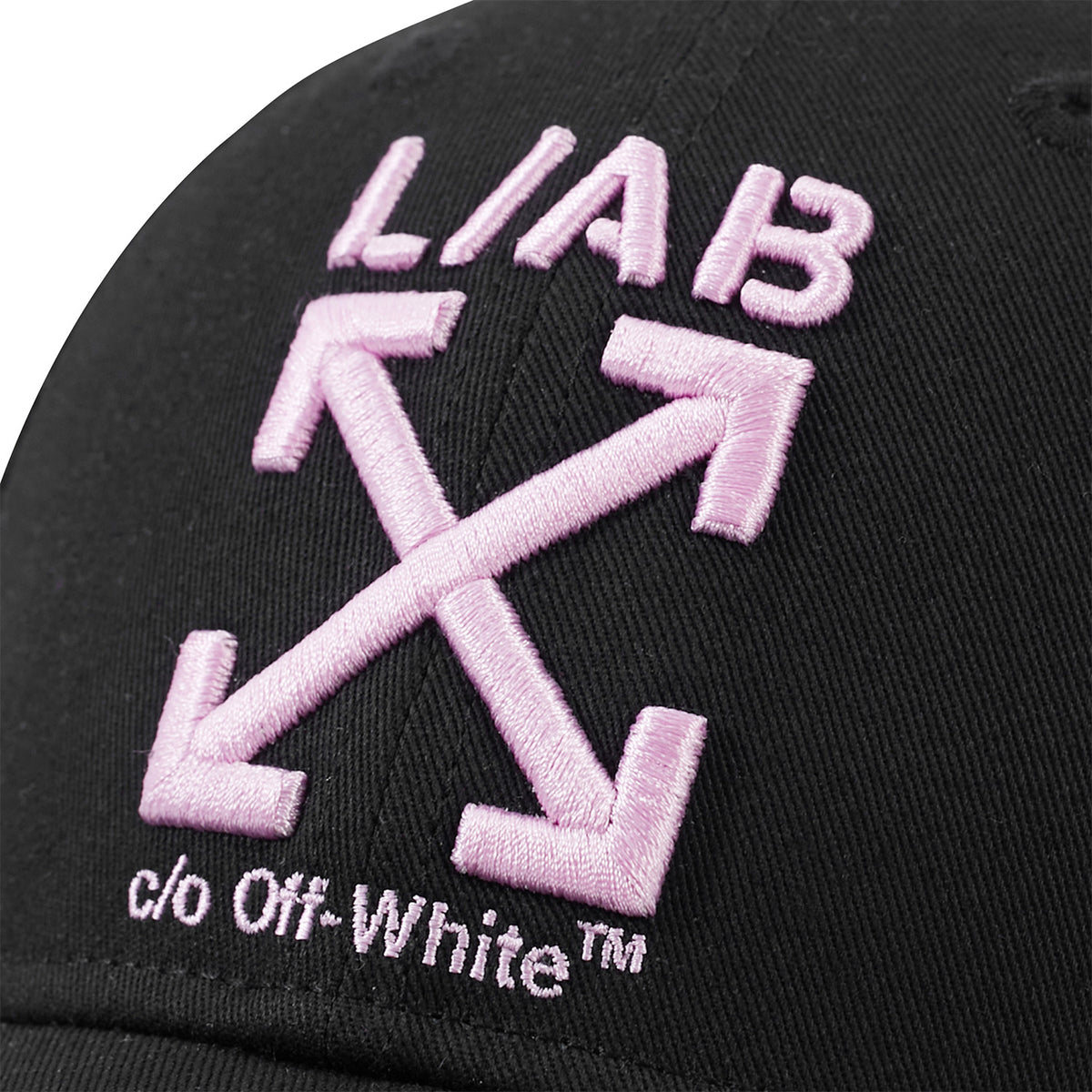 L/AB c/o Off-White Clamp Arrows Curved Brim Twill Cap Black/Pink