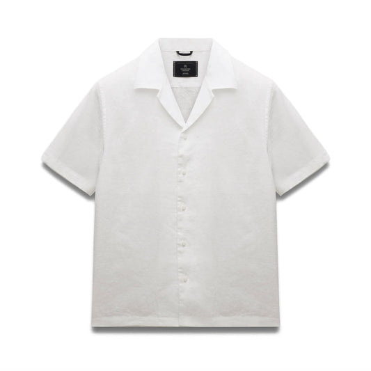Reigning Champ Linen Retreat Standard Camp Shirt White