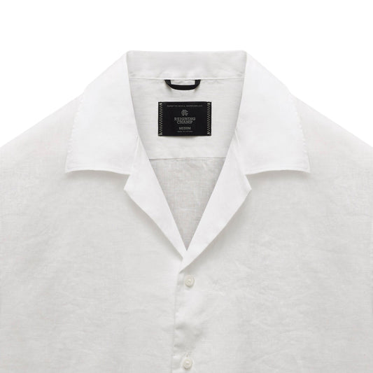 Reigning Champ Linen Retreat Standard Camp Shirt White