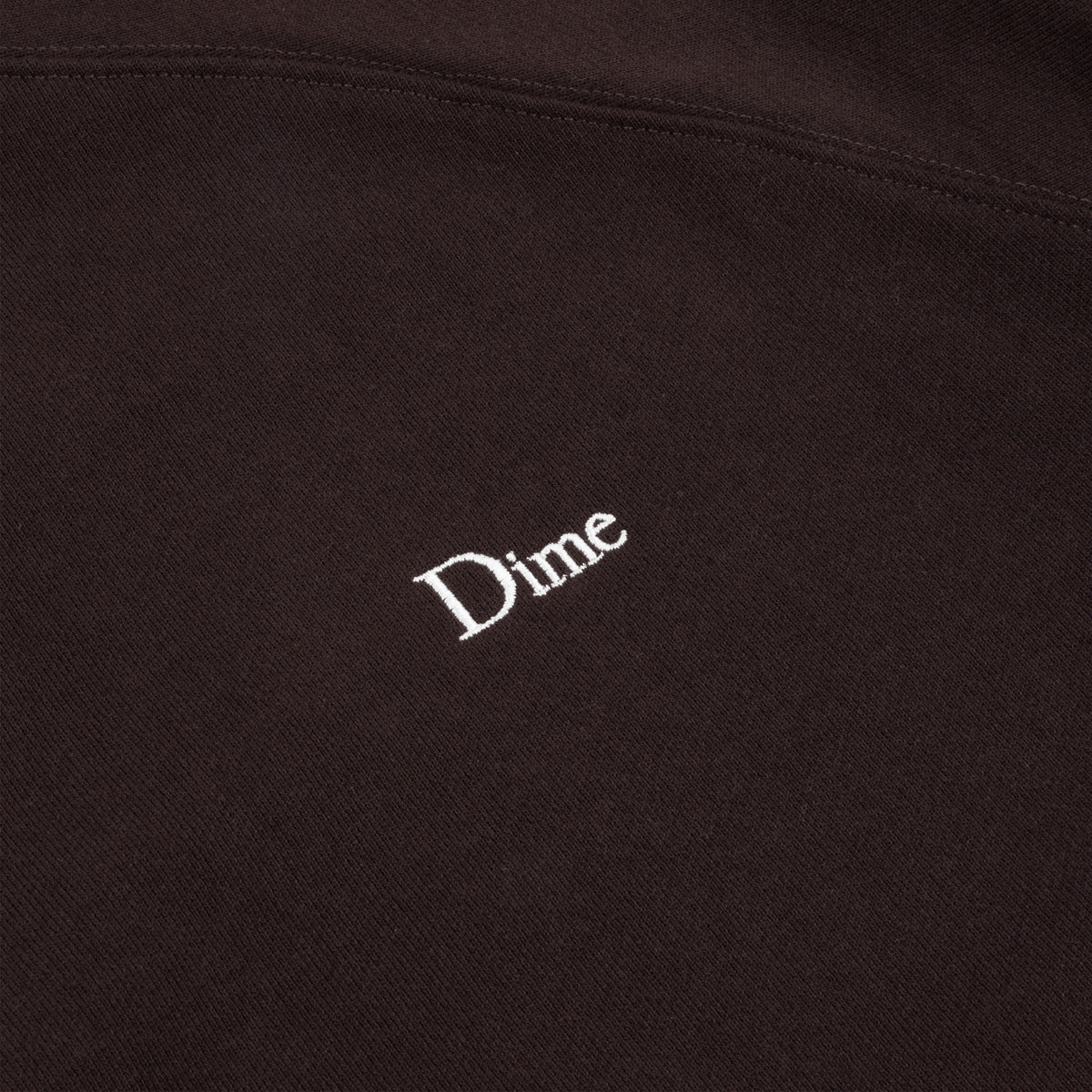 Dime Classic Small Logo Zip Hoodie Dark Brown