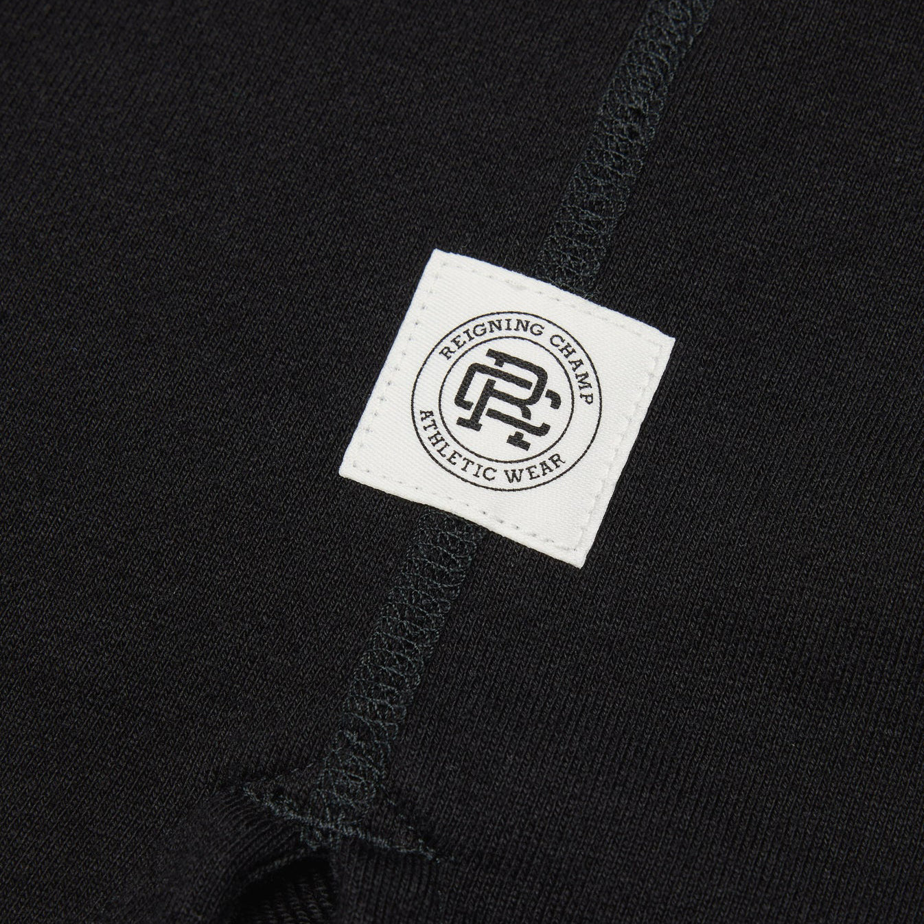 Reigning Champ Midweight Terry Monogram Standard Rugby Sweatshirt Black White