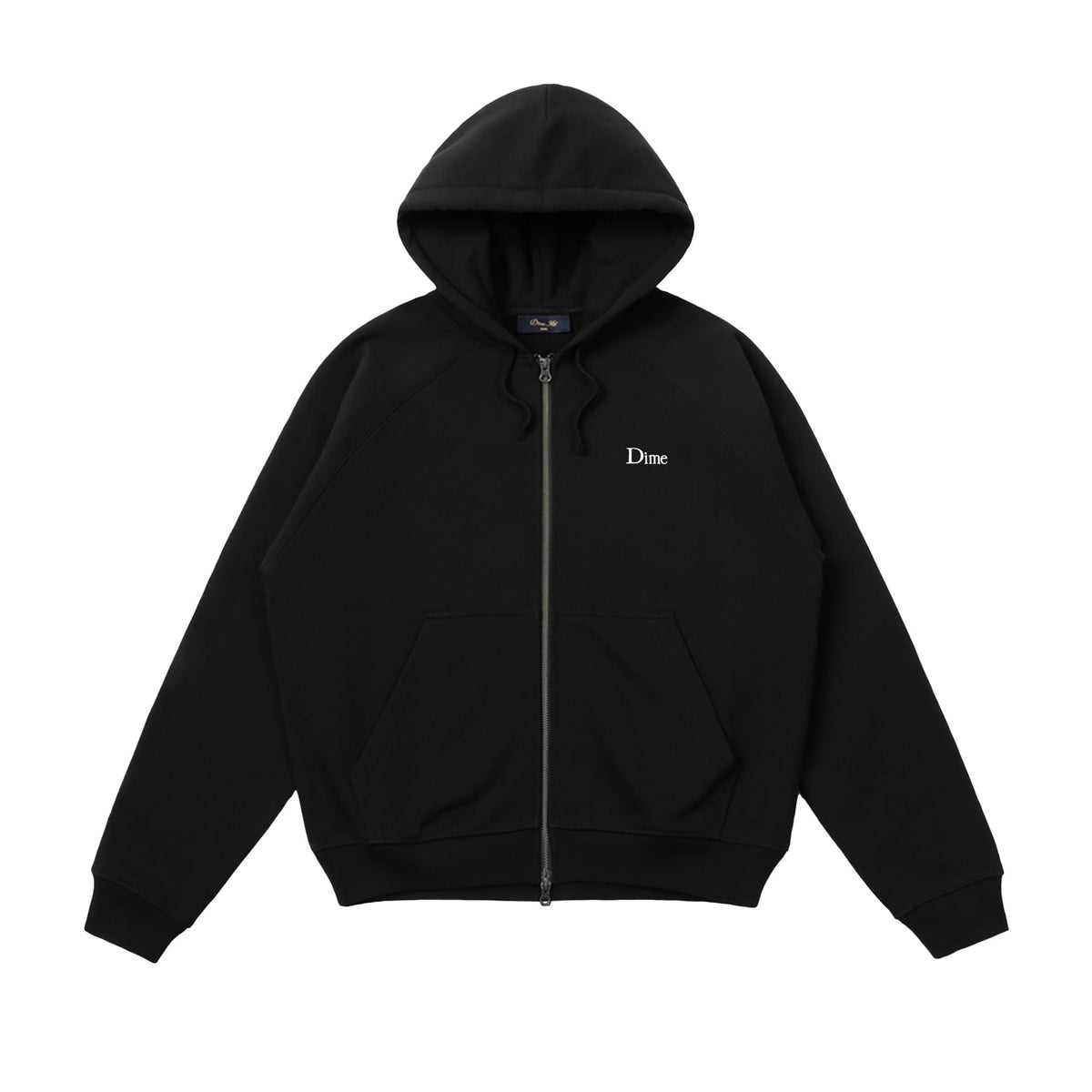 Dime Classic Small Logo Zip Hoodie Black
