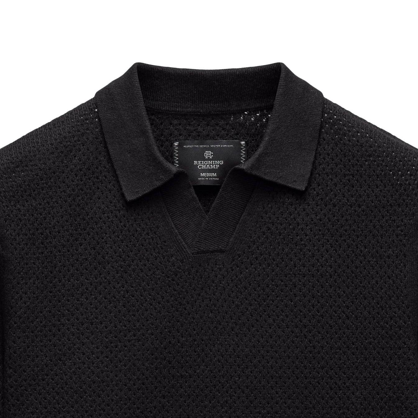 Reigning Champ Cotton Linen Victor Polo Black Secondary image