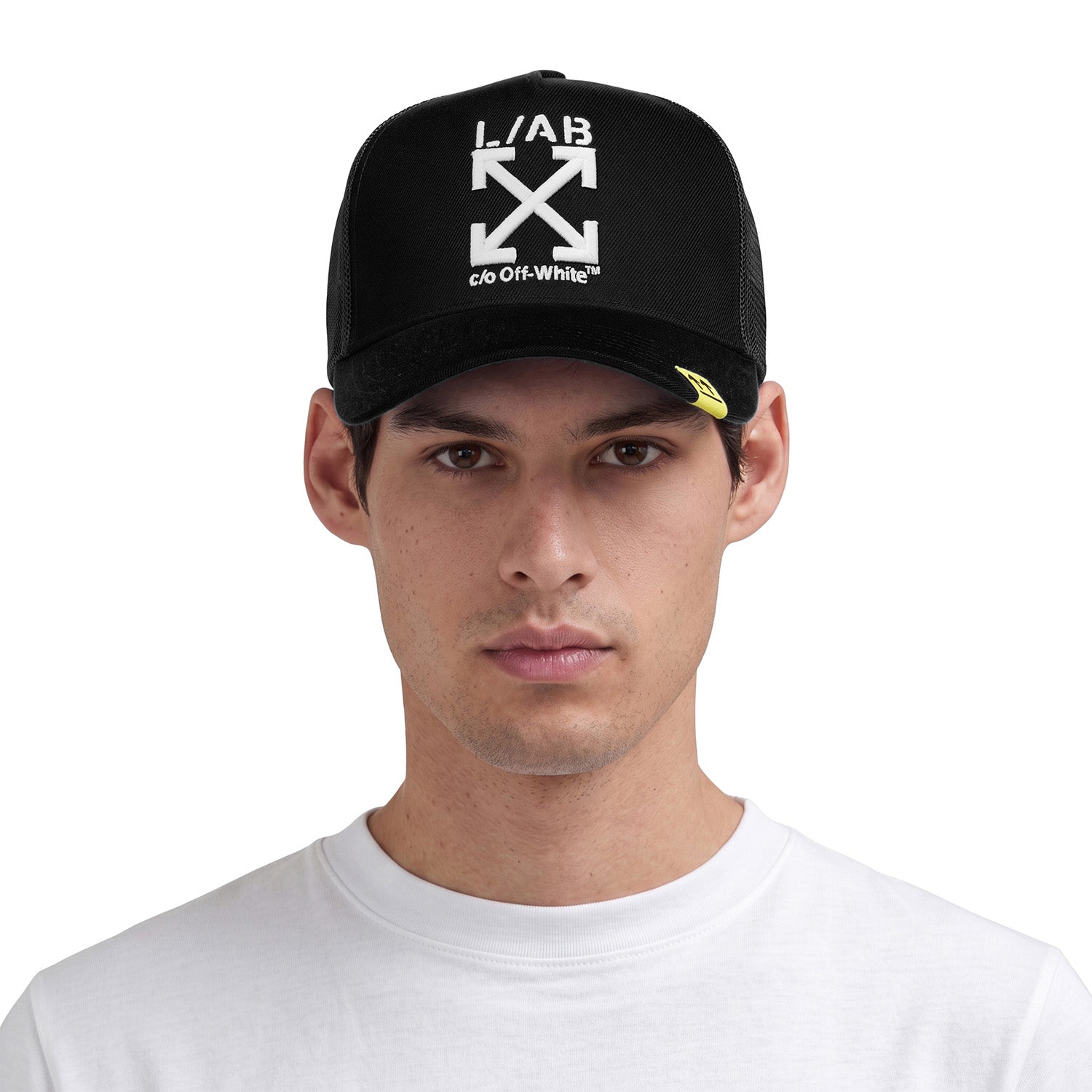 L/AB c/o Off-White Clamp Arrows Curved Brim Trucker Cap Black Secondary image