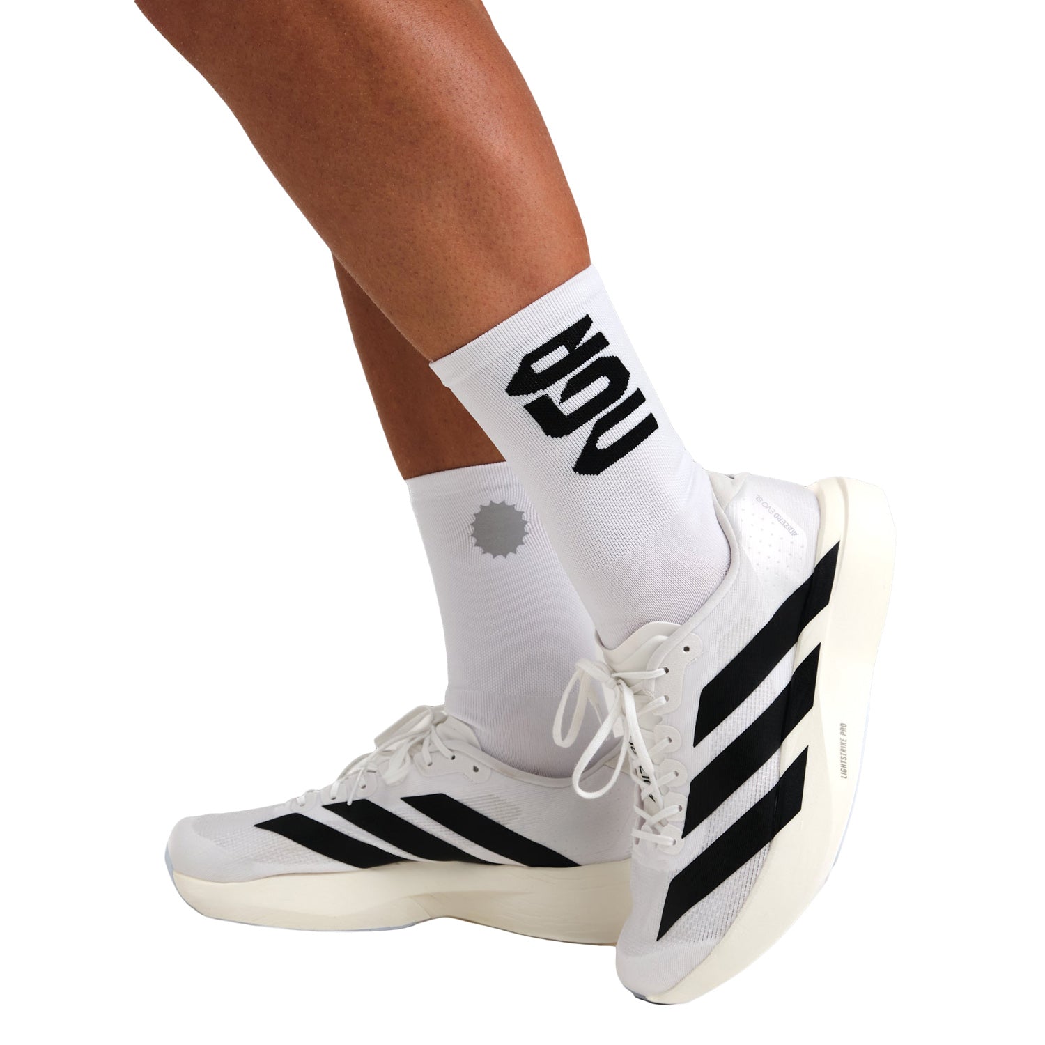 Everyday Better Club Performance Crew Socks White Black Main image