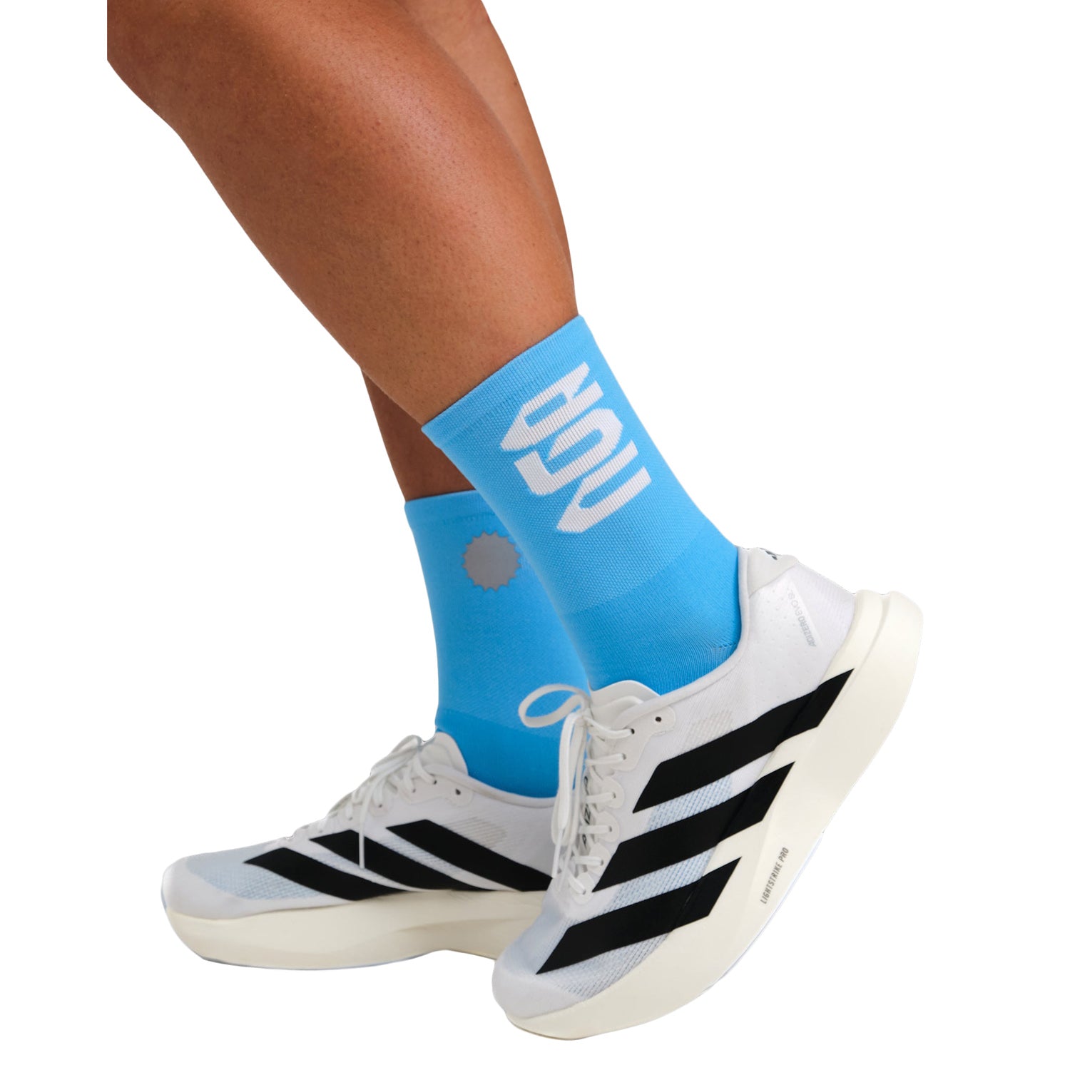 Everyday Better Club Performance Crew Socks Sky Blue White