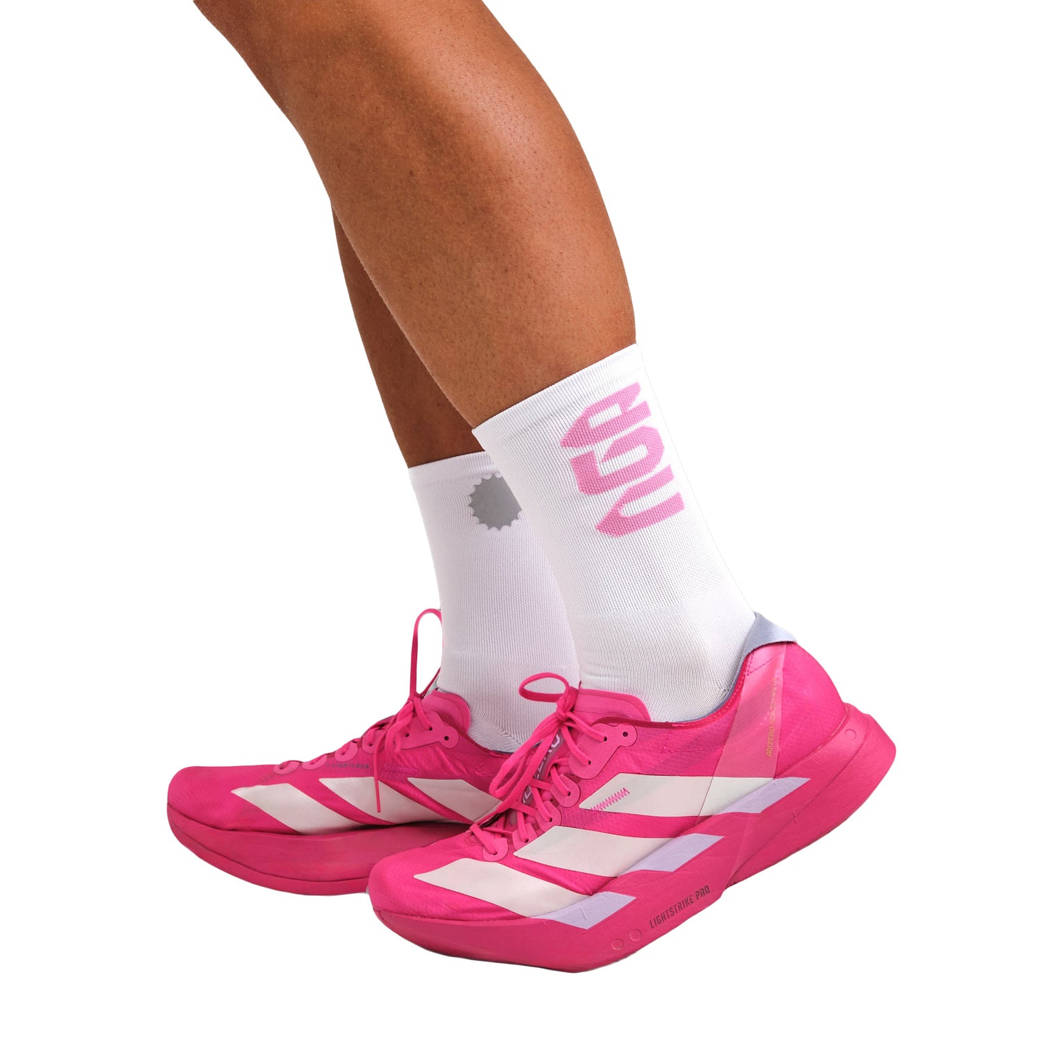 Everyday Better Club Performance Crew Socks White Pink Main image