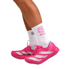 Everyday Better Club Performance Crew Socks White Pink