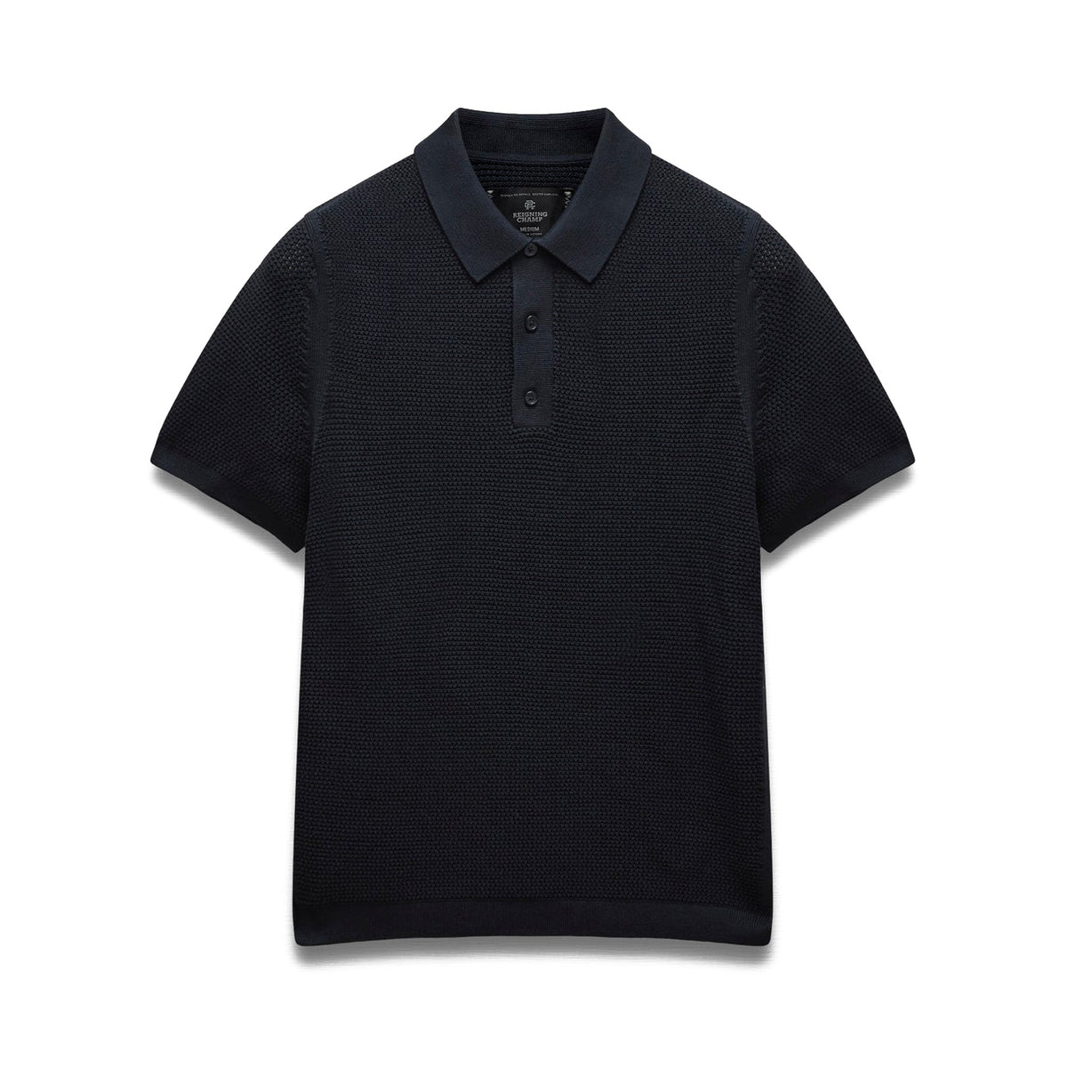 Reigning Champ Supima Mesh Cruise Polo Black