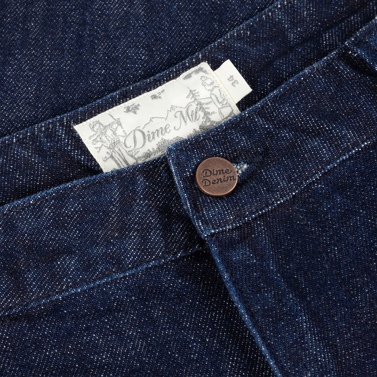 Dime Pleated Baggy Denim Shorts Indigo