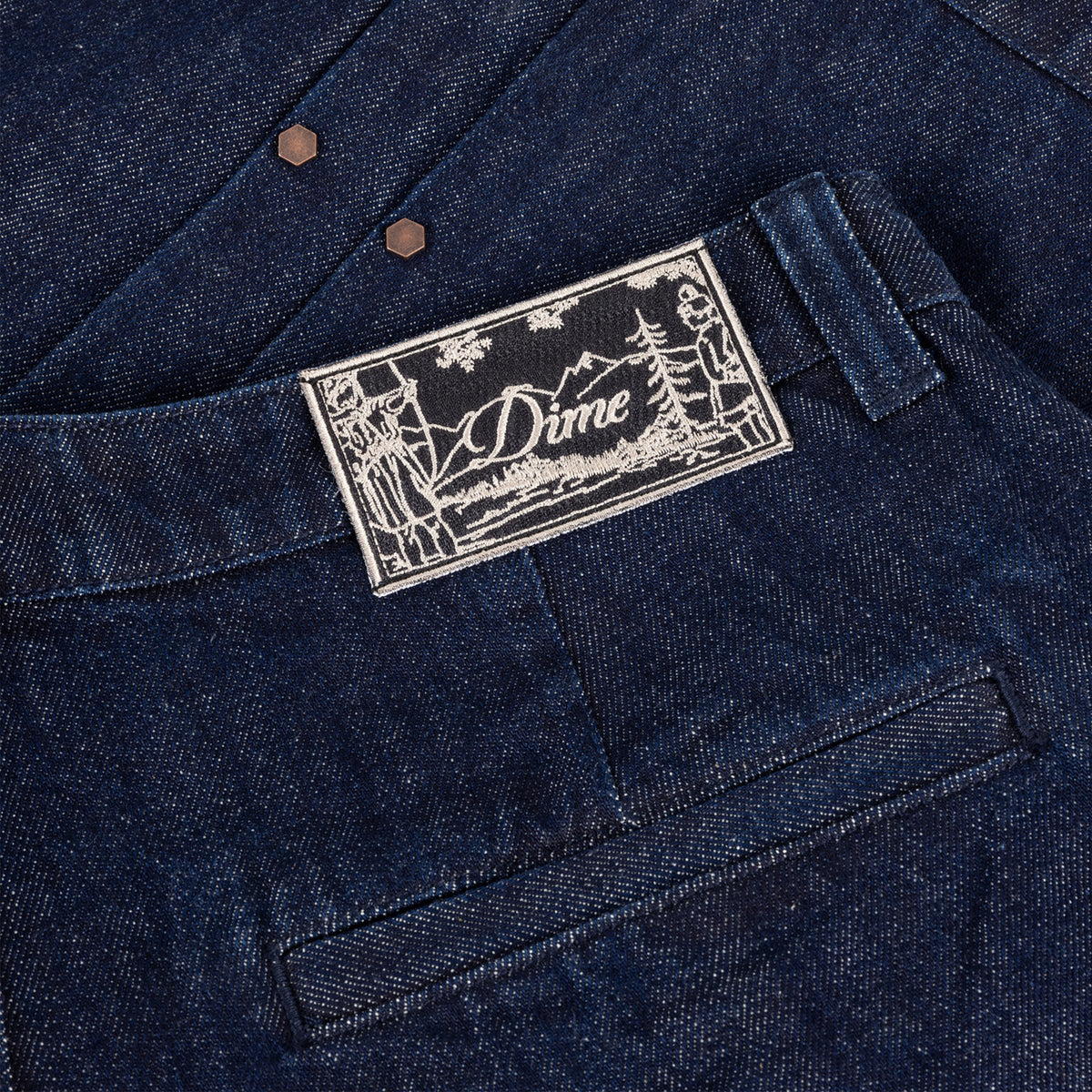 Dime Pleated Baggy Denim Shorts Indigo