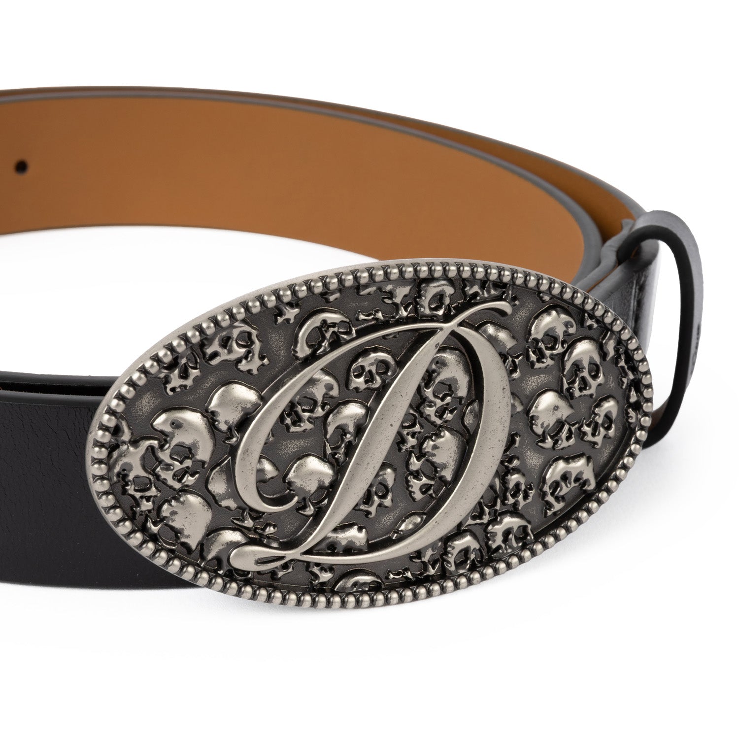 Dime Skull Leather Belt Black Secondary image