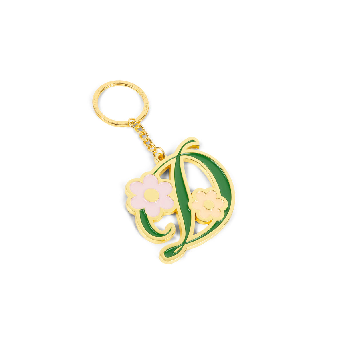 Dime Oversized Floral Keychain Gold Main image