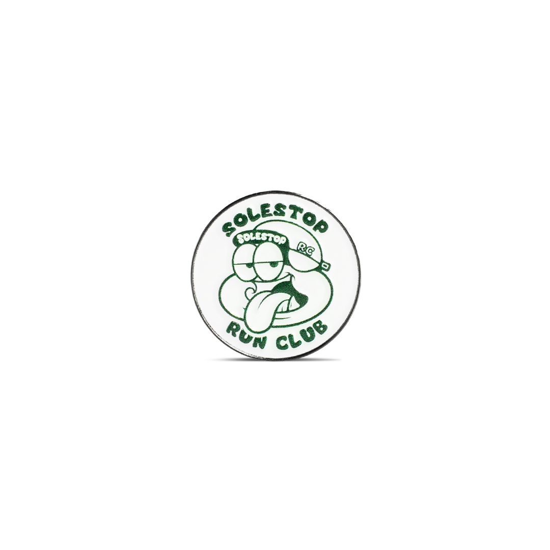 Solestop Run Club Metal Pin White Green