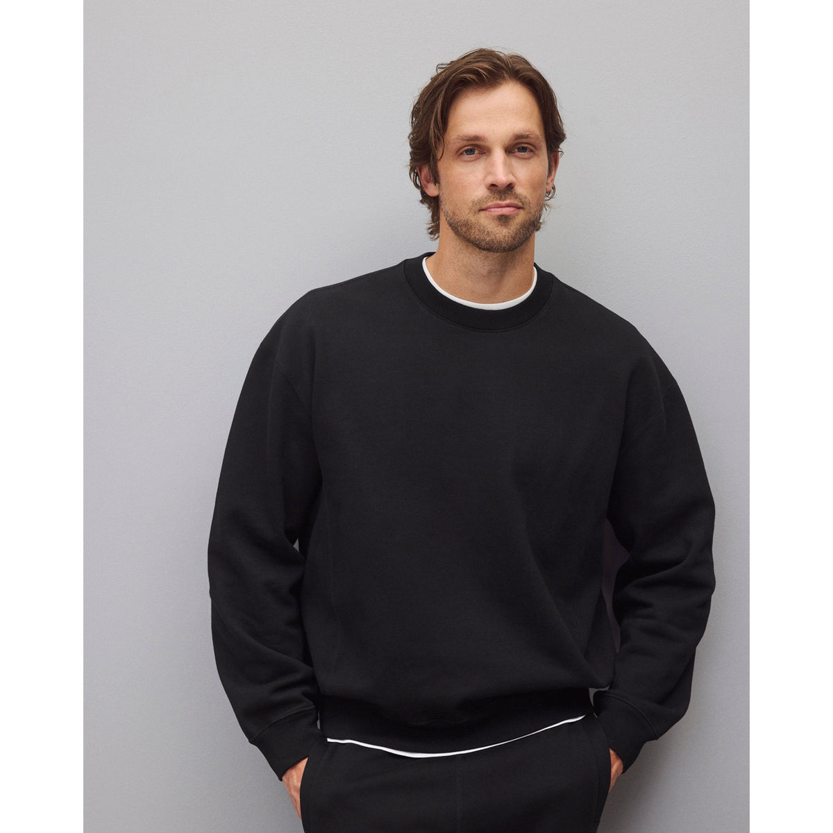 Reigning Champ Brushed Fleece '97 Relaxed Crewneck Black