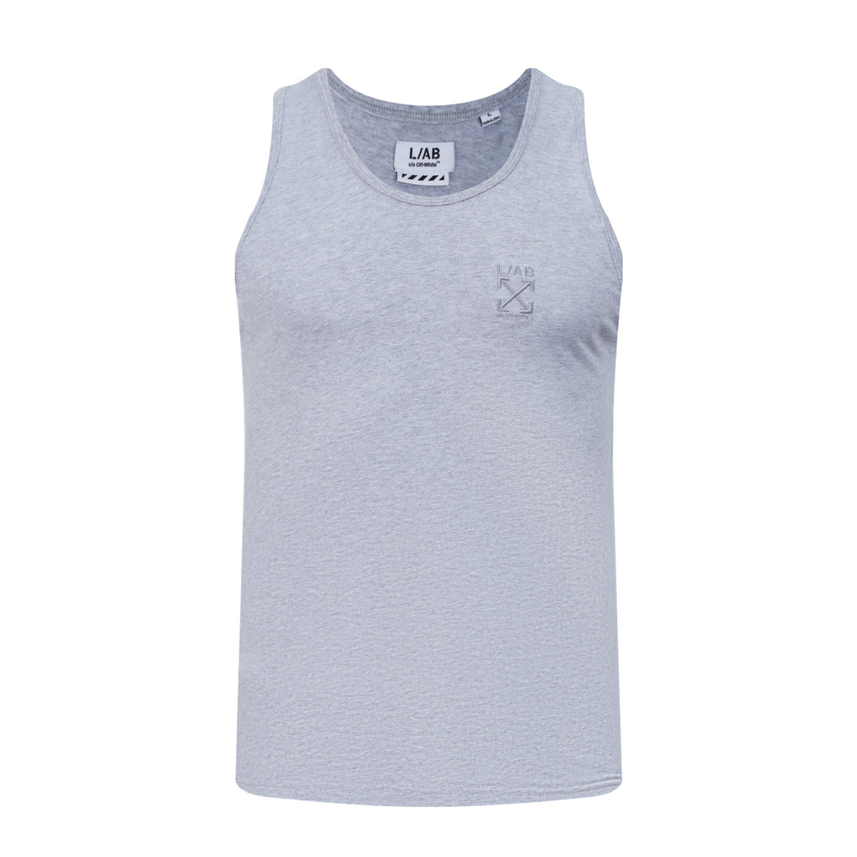 L/AB c/o Off-White Clamp Arrows Classic Fit Tank Tops Black/White/Heather Grey - 3 PK