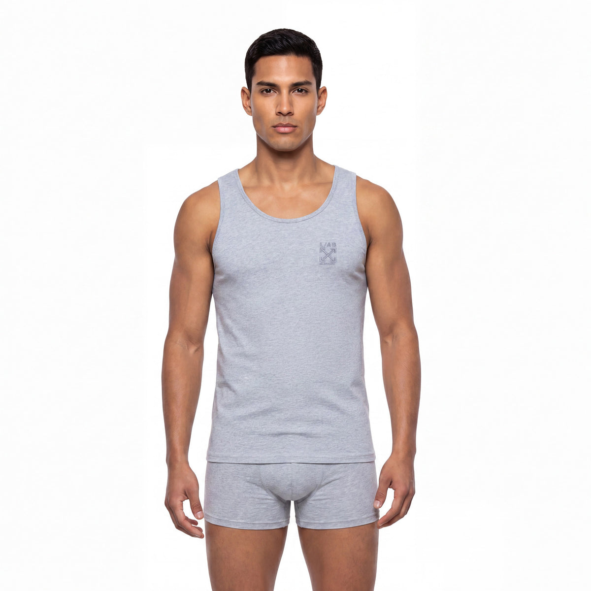 L/AB c/o Off-White Clamp Arrows Classic Fit Tank Tops Black/White/Heather Grey - 3 PK