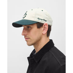 Reigning Champ Colour Block Highlander Strapback Cap Petrol Ivory