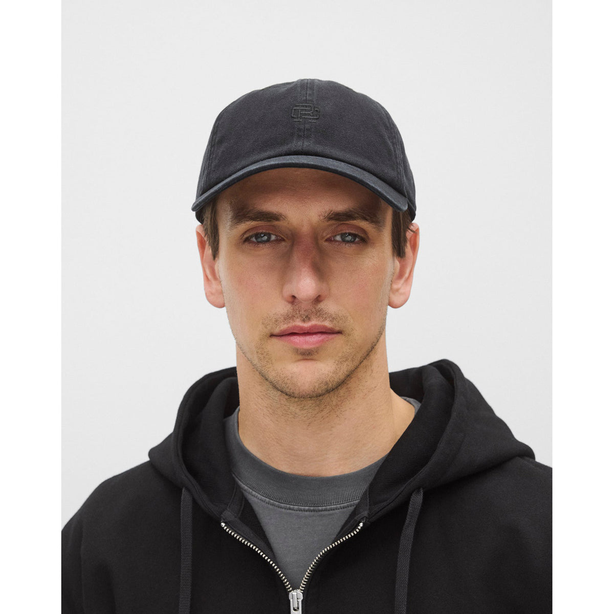 Reigning Champ Cotton Chino Low Pro Monogram Strapback Cap Washed Black
