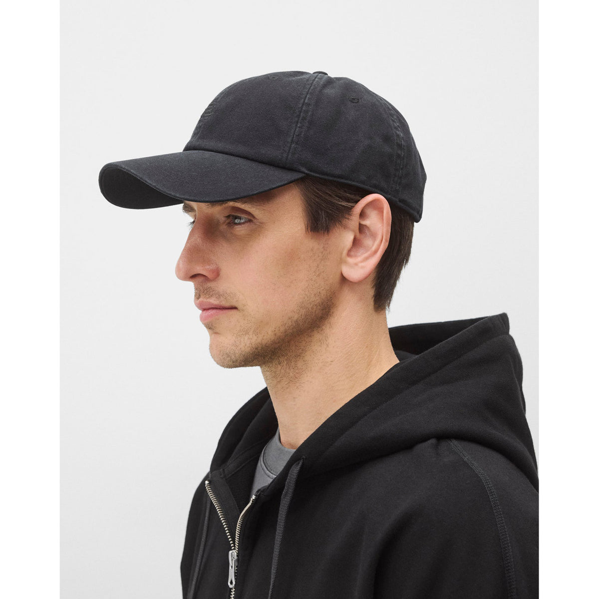 Reigning Champ Cotton Chino Low Pro Monogram Strapback Cap Washed Black