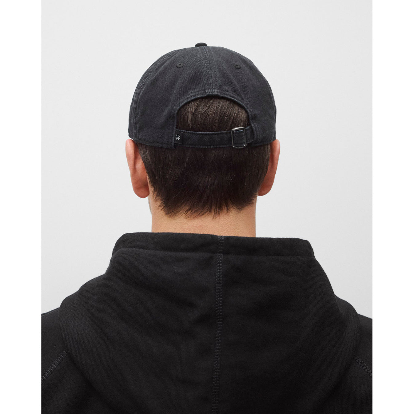 Reigning Champ Cotton Chino Low Pro Monogram Strapback Cap Washed Black