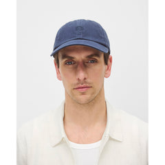 Reigning Champ Cotton Chino Low Pro Monogram Strapback Cap Washed Navy