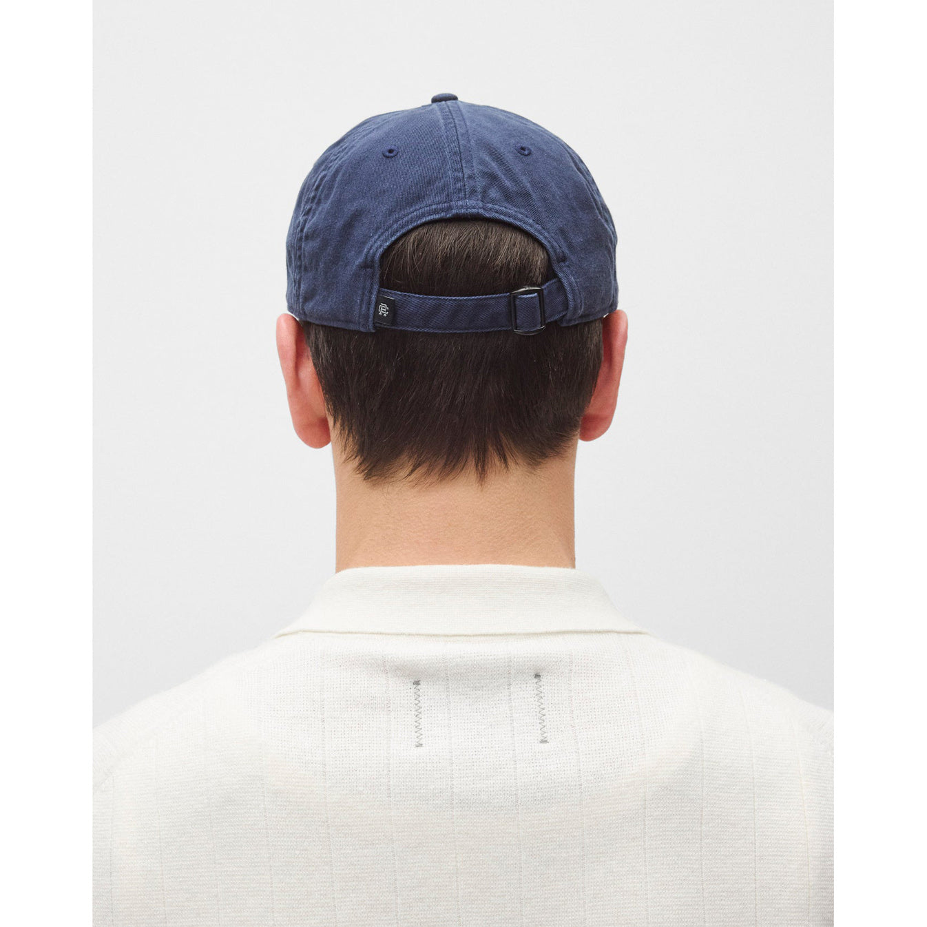 Reigning Champ Cotton Chino Low Pro Monogram Strapback Cap Washed Navy