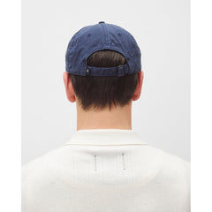 Reigning Champ Cotton Chino Low Pro Monogram Strapback Cap Washed Navy