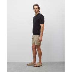 Reigning Champ Cotton Linen Victor Polo Black