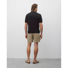 Reigning Champ Cotton Linen Victor Polo Black