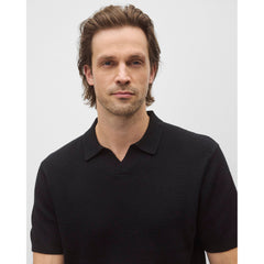 Reigning Champ Cotton Linen Victor Polo Black