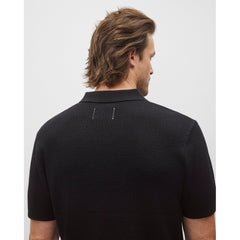 Reigning Champ Cotton Linen Victor Polo Black