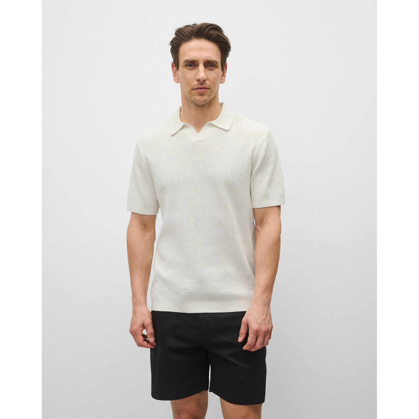 Reigning Champ Cotton Linen Victor Polo Ivory
